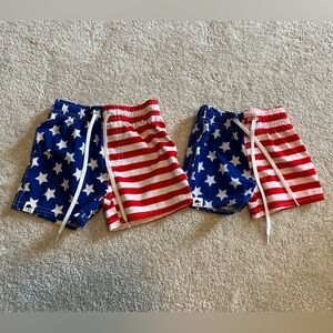 George Kids Patriotic Matching Swim Trunks